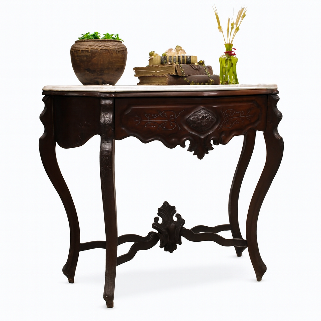 Consola Papiol con sobre de mármol.