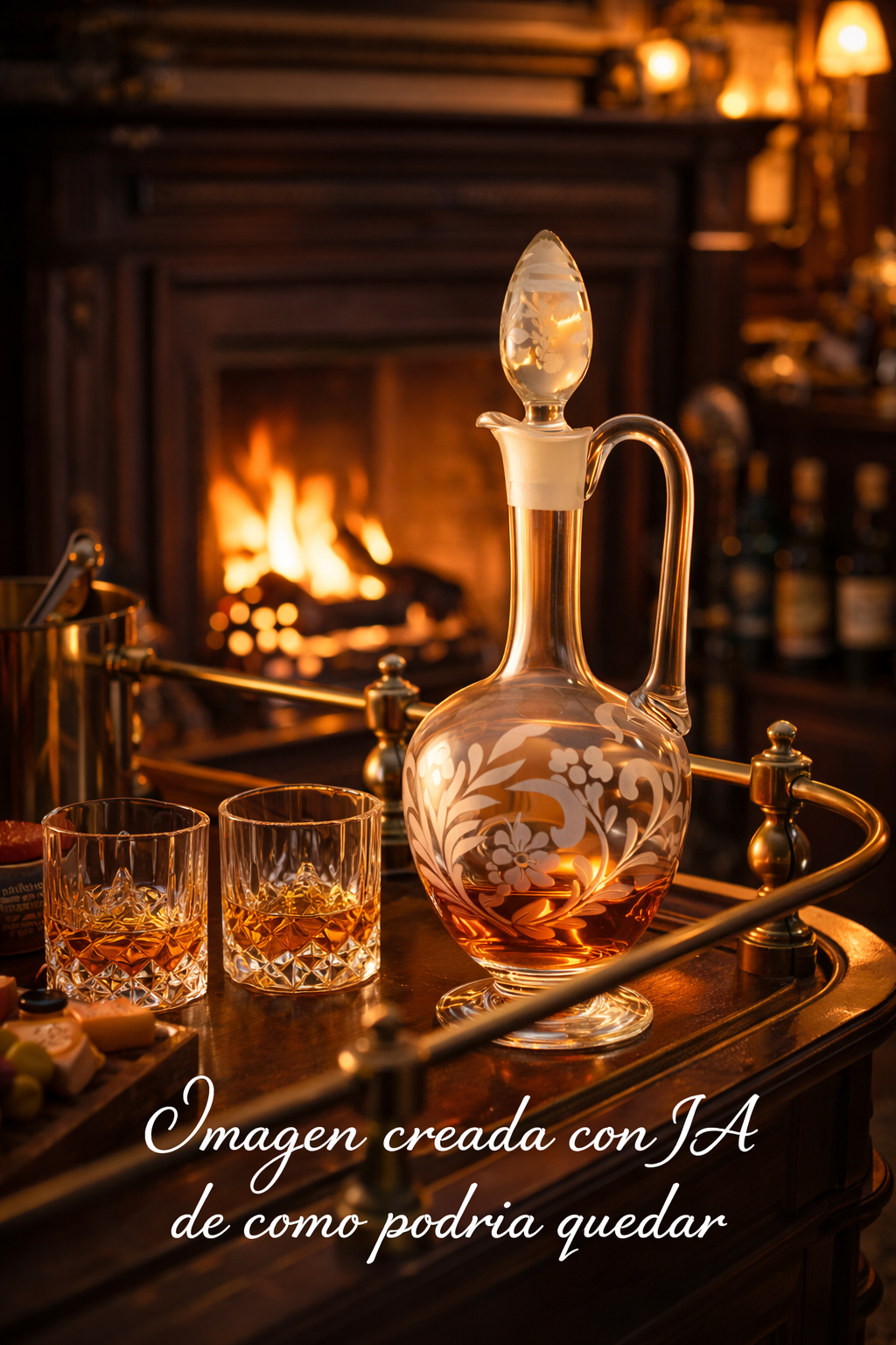 Botella cristal Bohemia.